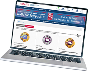 Image of a laptop displaying the 55th Annual National Symposium Hub website